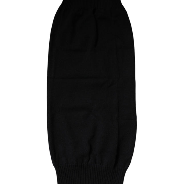 Dolce & Gabbana Black Cashmere Knitted Neck Warmer Foulard Scarf