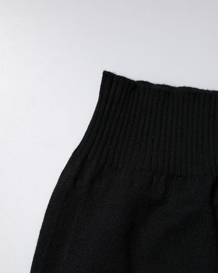 Dolce & Gabbana Black Cashmere Knitted Neck Warmer Foulard Scarf