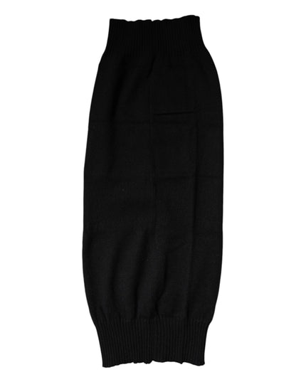 Dolce & Gabbana Black Cashmere Knitted Neck Warmer Foulard Scarf