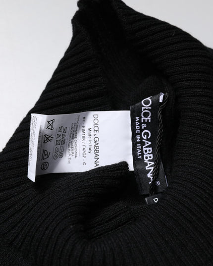 Dolce & Gabbana Black Cashmere Knitted Neck Warmer Foulard Scarf