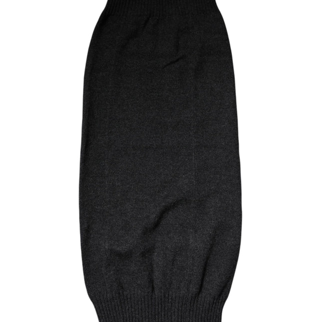 Dolce & Gabbana Black Cashmere Knitted Neck Warmer Foulard Scarf