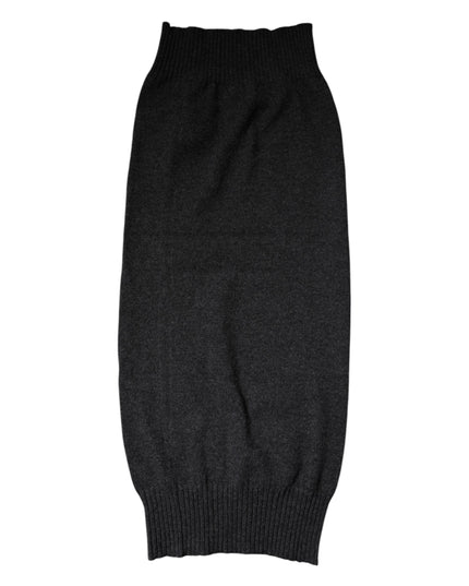 Dolce & Gabbana Black Cashmere Knitted Neck Warmer Foulard Scarf