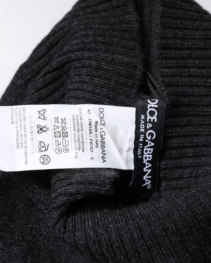 Dolce & Gabbana Black Cashmere Knitted Neck Warmer Foulard Scarf