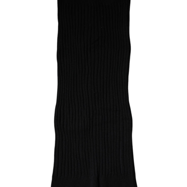 Dolce & Gabbana Black Cashmere Knitted Neck Warmer Foulard Scarf