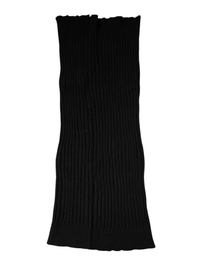 Dolce & Gabbana Black Cashmere Knitted Neck Warmer Foulard Scarf