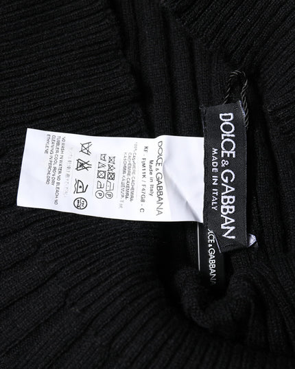 Dolce & Gabbana Black Cashmere Knitted Neck Warmer Foulard Scarf