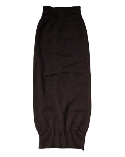 Dolce & Gabbana Brown Cashmere Knitted Neck Warmer Foulard Scarf