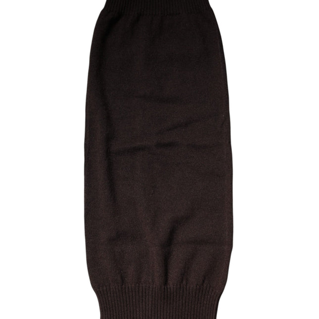 Dolce & Gabbana Brown Cashmere Knitted Neck Warmer Foulard Scarf