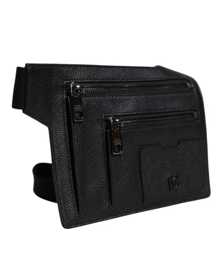 Dolce & Gabbana Black Calfskin Leather Messenger Crossbody Bag