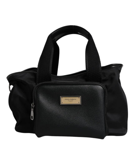 Dolce & Gabbana Black Shoulder Strap Pet Carry Logo Plaque Bag