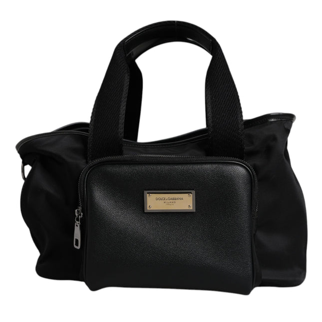 Dolce & Gabbana Black Shoulder Strap Pet Carry Logo Plaque Bag