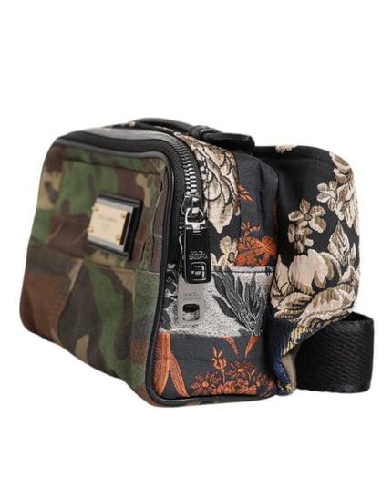 Dolce & Gabbana Multicolor Camouflage Patchwork Logo Waist Fanny Pack Bag