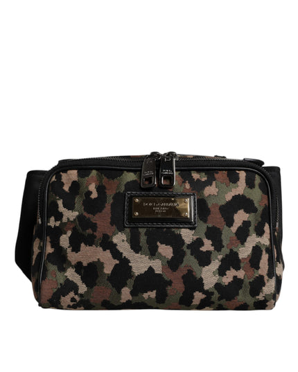 Dolce & Gabbana Multicolor Leopard DG Logo Belt Waist Fanny Pack Bag
