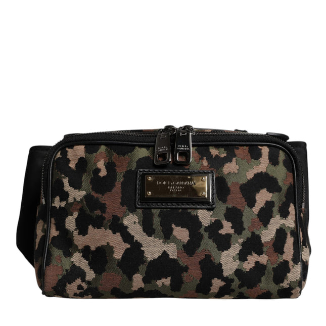 Dolce & Gabbana Multicolor Leopard DG Logo Belt Waist Fanny Pack Bag