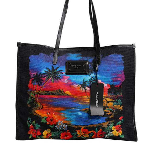 Dolce & Gabbana Multicolor Graphic Printed Top Handle Shopping Tote Bag