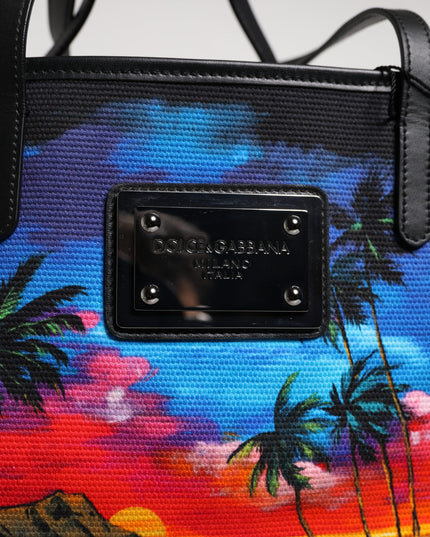 Dolce & Gabbana Multicolor Graphic Printed Top Handle Shopping Tote Bag