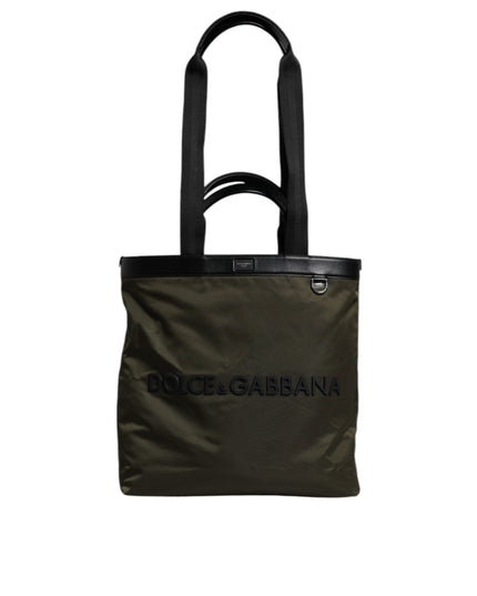 Dolce & Gabbana Military Green Nylon Shoulder Strap Tote Bag