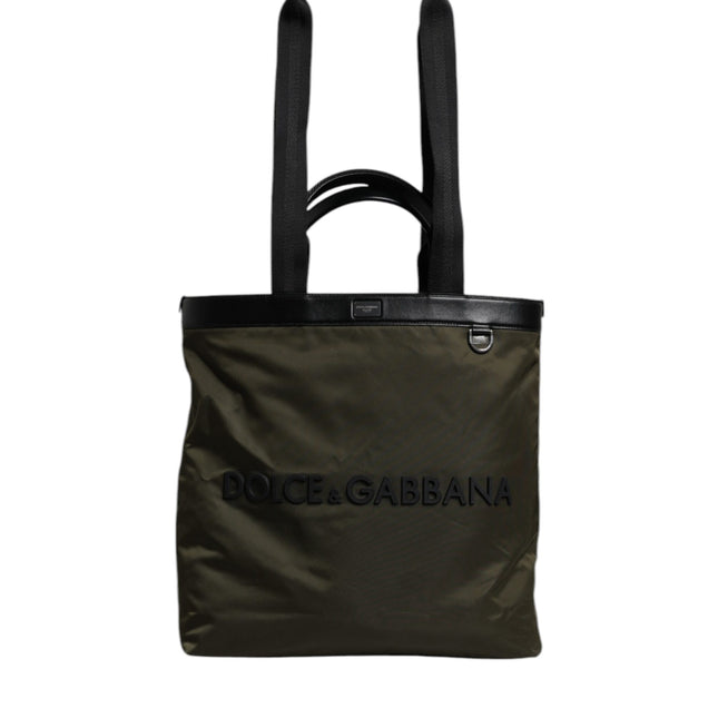Dolce & Gabbana Military Green Nylon Shoulder Strap Tote Bag