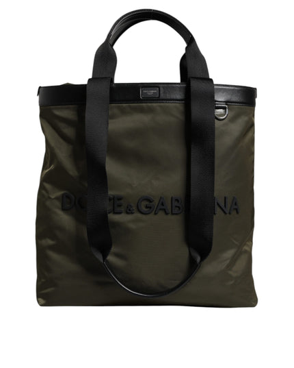 Dolce & Gabbana Military Green Nylon Shoulder Strap Tote Bag