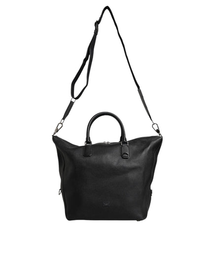Dolce & Gabbana Black Calfskin Leather Hand Shoulder Duffle Bag