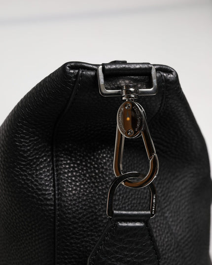 Dolce & Gabbana Black Calfskin Leather Hand Shoulder Duffle Bag