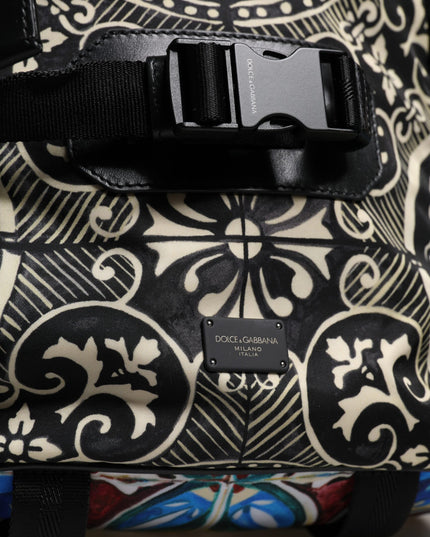 Dolce & Gabbana Multicolor Maiolica Print Nylon Backpack Bag