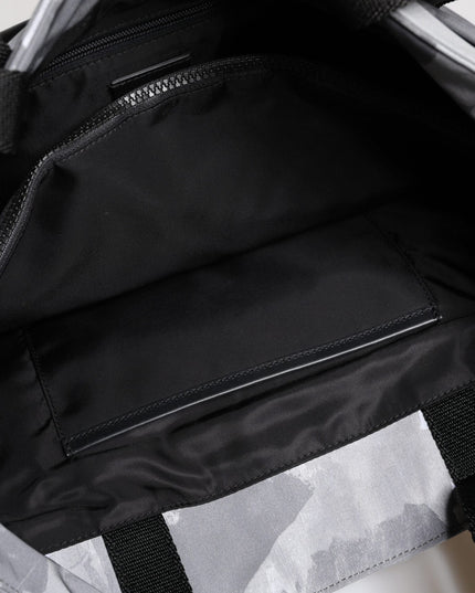 Dolce & Gabbana Gray Camo Cotton Multiple Compartments Tote Bag