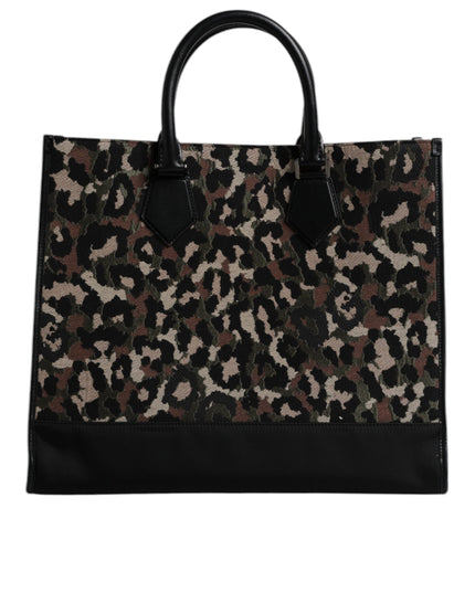 Dolce & Gabbana Multicolor Leopard Shopping Tote Shoulder Bag