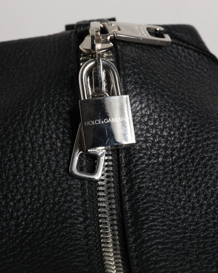 Dolce & Gabbana Black Calfskin Leather Hand Shoulder Duffle Bag