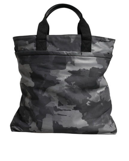 Dolce & Gabbana Black Camouflage Shoulder Strap Logo Plaque Bag