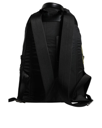 Dolce & Gabbana Black Logo Tape Polyamide School Travel Backpack Bag