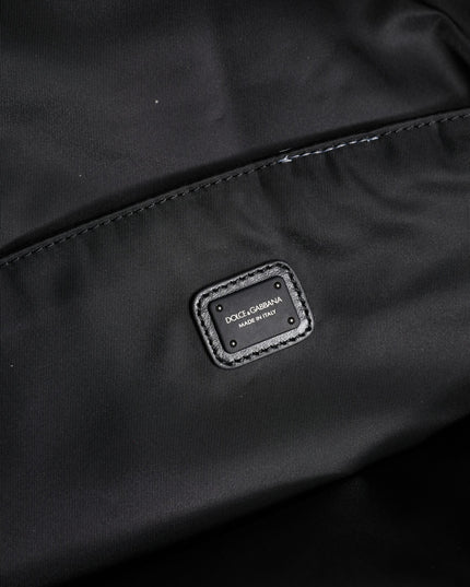 Dolce & Gabbana Black Logo Tape Polyamide School Travel Backpack Bag