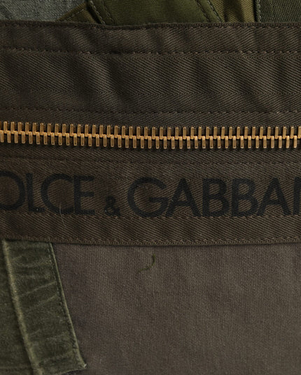 Dolce & Gabbana Military Green Patchwork Rucksack Backpack Bag