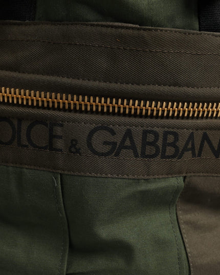 Dolce & Gabbana Military Green Patchwork Travel Backpack Bag