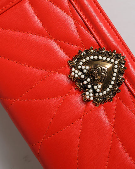 Dolce & Gabbana Red Quilted Devotion Crossbody Chain Phone Cover Bag