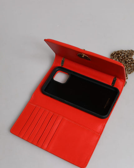 Dolce & Gabbana Red Quilted Devotion Crossbody Chain Phone Cover Bag