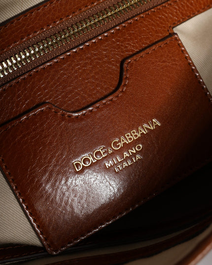 Dolce & Gabbana Brown Leopard Leather Shoulder Strap Tote Bag