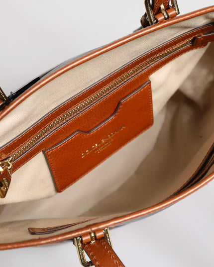 Dolce & Gabbana Brown Leopard Leather Shoulder Strap Tote Bag