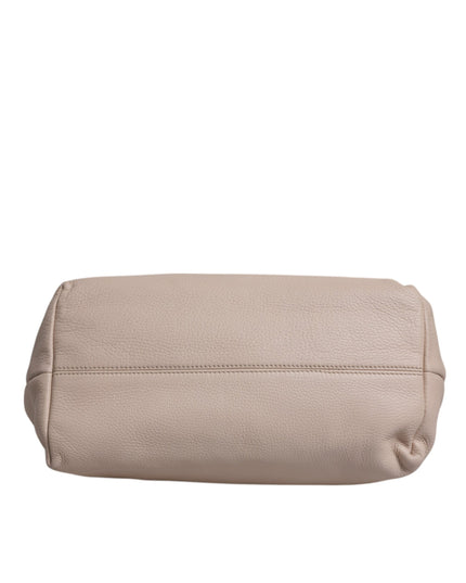 Dolce & Gabbana Light Pink Deer Leather Logo Plaque Tote Top Handle Bag