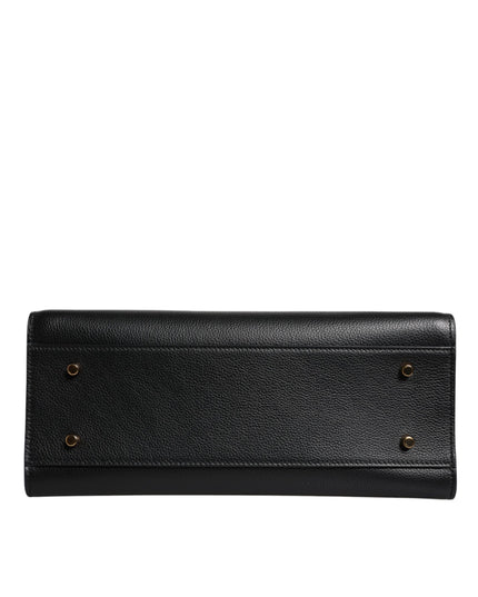 Versace Black Large Leather Top Handle Shoulder Crossbody Bag