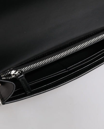 Versace Black Calfskin Leather Chain Strap Shoulder Crossbody Bag