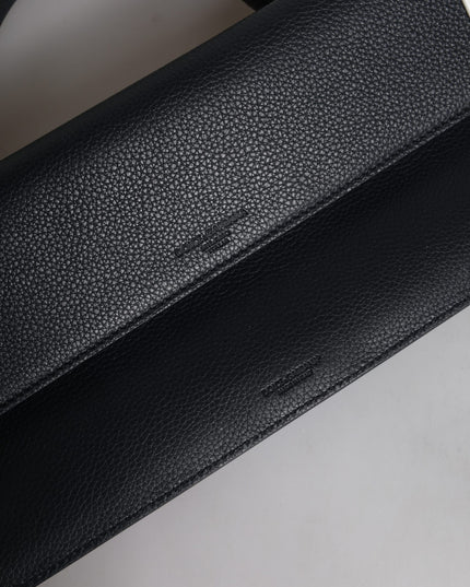 Dolce & Gabbana Blue White Calfskin Leather Crossbody Shoulder Bag