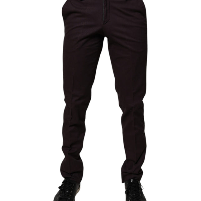 BENCIVENGA Brown Pure Cotton Slim Fit Men Dress Pants
