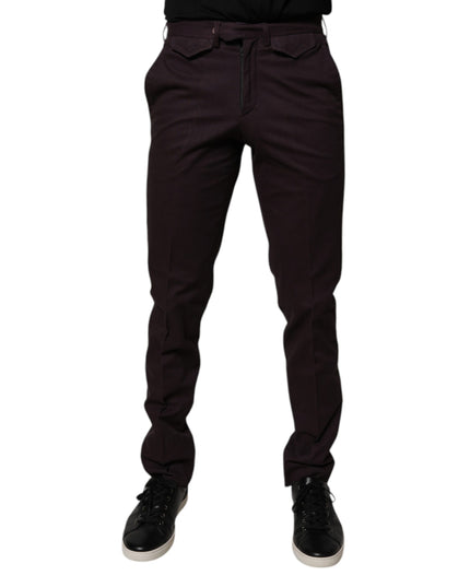 BENCIVENGA Brown Pure Cotton Slim Fit Men Dress Pants