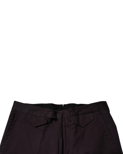 BENCIVENGA Brown Pure Cotton Slim Fit Men Dress Pants