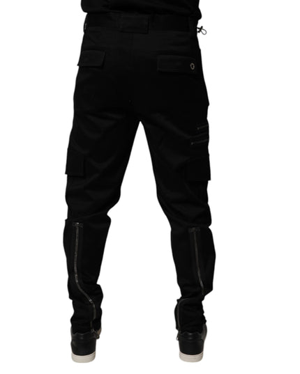 Dolce & Gabbana Black Cotton Cargo Tapered Pants