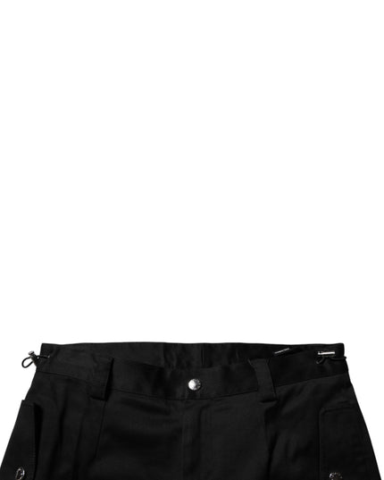 Dolce & Gabbana Black Cotton Cargo Tapered Pants