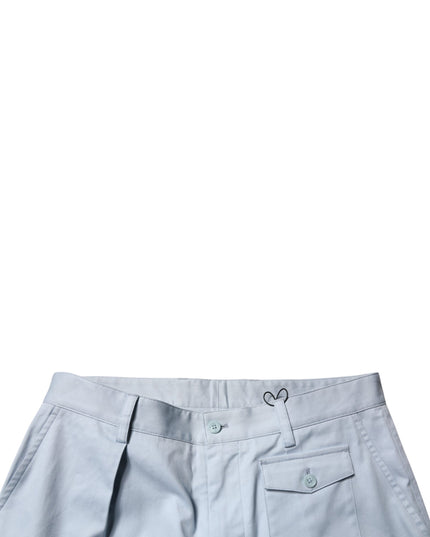 Dolce & Gabbana Light Blue Cotton Cargo Tapered Pants