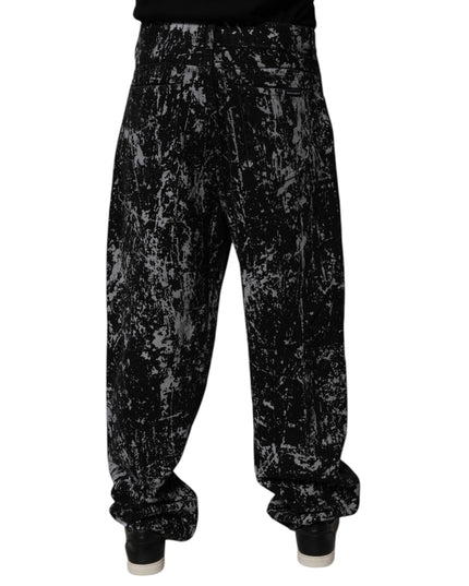 Dolce & Gabbana Black Tie Dye Cotton Straight Men Denim Jeans