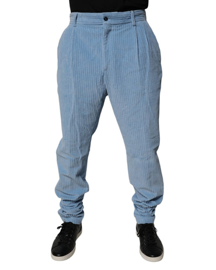 Dolce & Gabbana Light Blue Corduroy Cotton Skinny Denim Jeans
